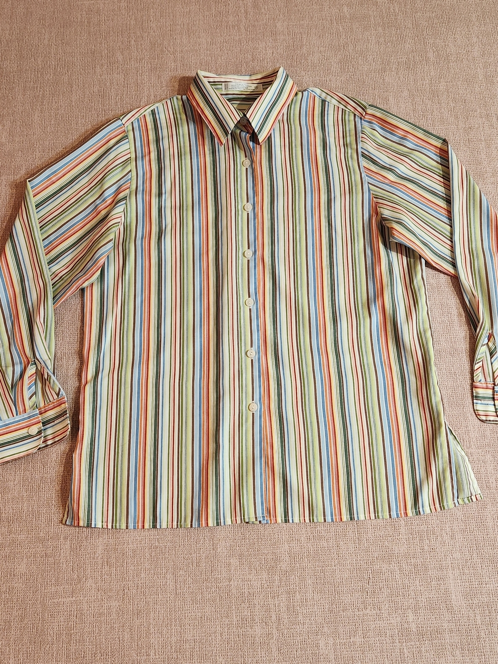 Foxcroft Multicolor Vertical Stripe Button-Down Shirt